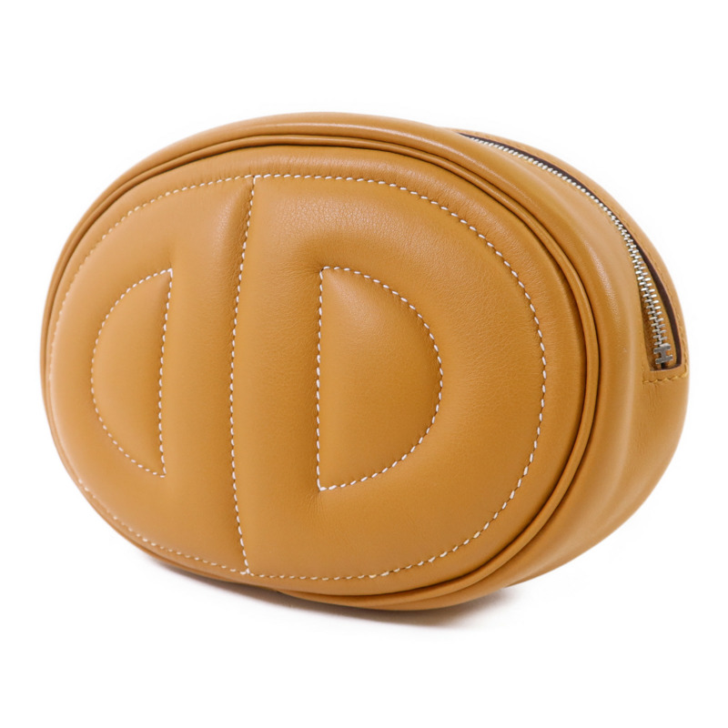HERMES Swift皮革In The Loop Belt Bag銀扣腰包Sesame/Celeste-2