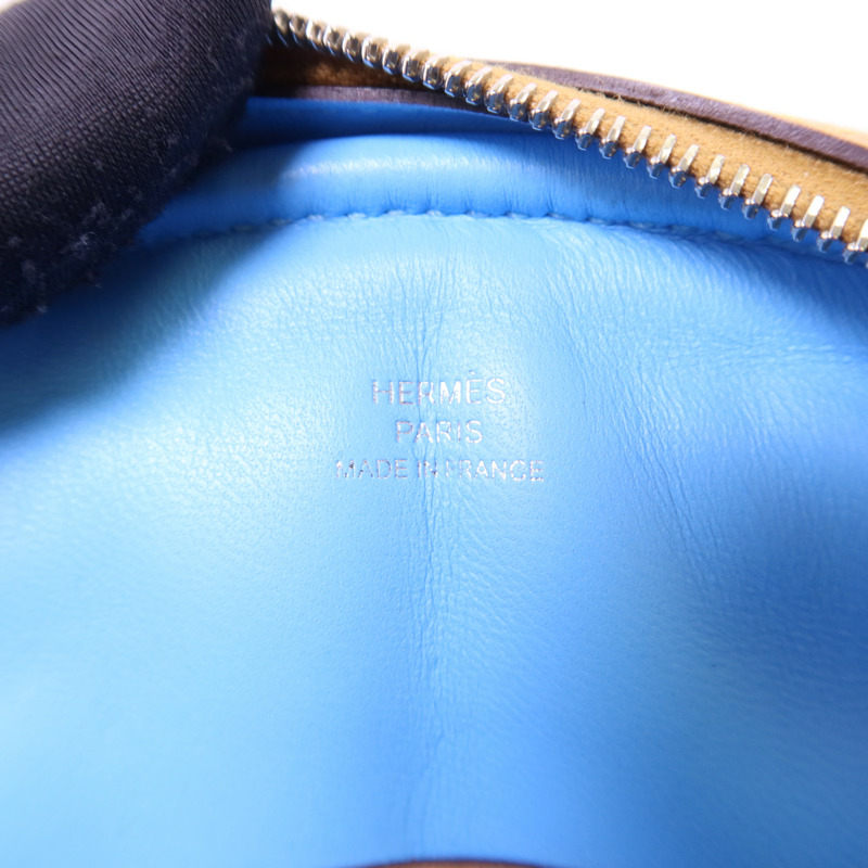 HERMES Swift皮革In The Loop Belt Bag銀扣腰包Sesame/Celeste-6