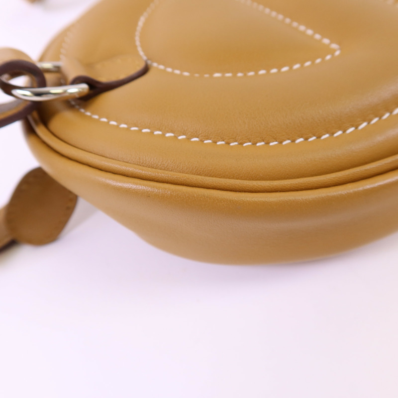 HERMES Swift皮革In The Loop Belt Bag銀扣腰包Sesame/Celeste-13