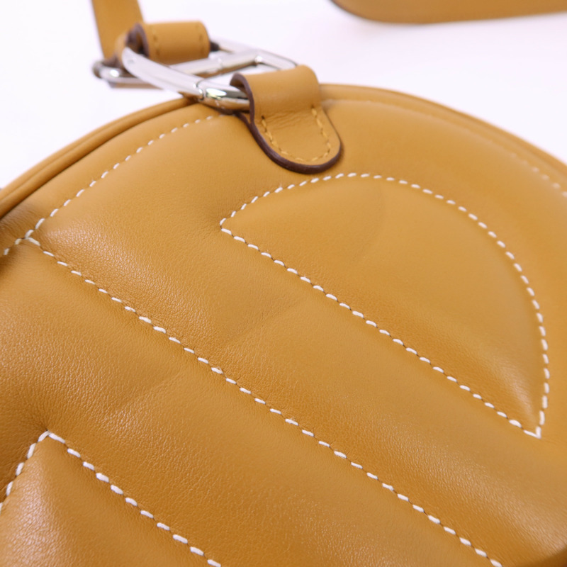 HERMES Swift皮革In The Loop Belt Bag銀扣腰包Sesame/Celeste-17