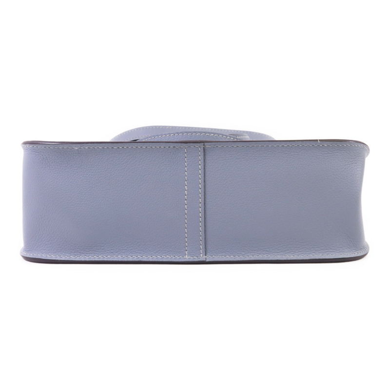 HERMES Evercolor皮革/Swift皮革Halzan 25銀扣手挽肩背兩用袋Bleu Lin/Gris Perle-3