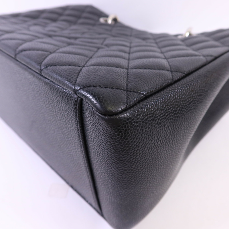CHANEL 牛皮皮革GST Grand Shopping Tote Bag銀扣鏈帶肩背袋-10