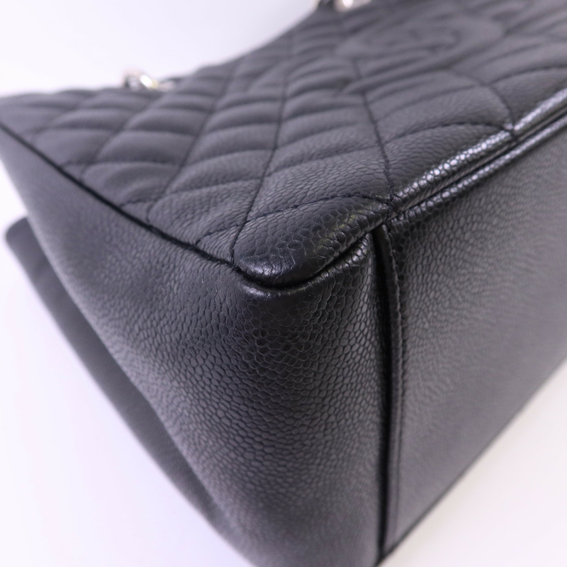 CHANEL 牛皮皮革GST Grand Shopping Tote Bag銀扣鏈帶肩背袋-11