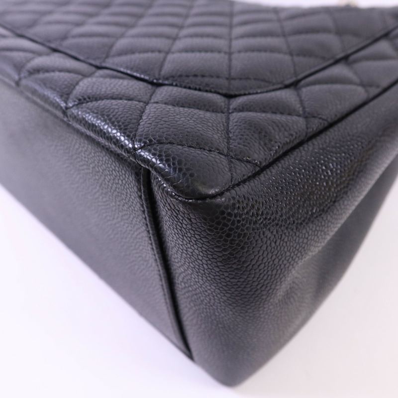 CHANEL 牛皮皮革GST Grand Shopping Tote Bag銀扣鏈帶肩背袋-12