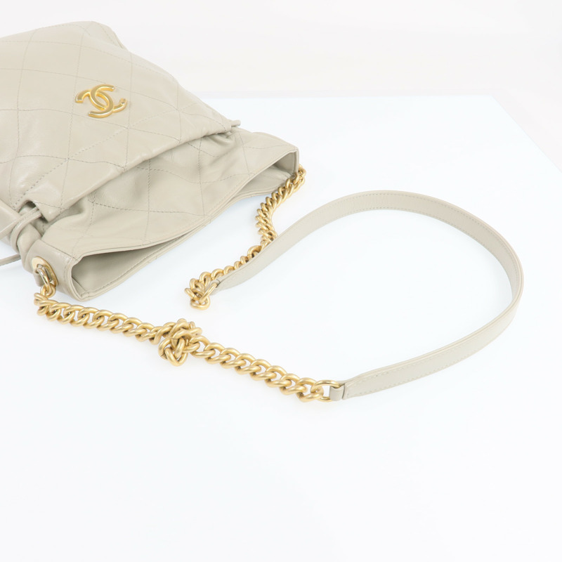 CHANEL 牛皮皮革Chain Shoulder Bag金扣鏈帶肩背袋-7