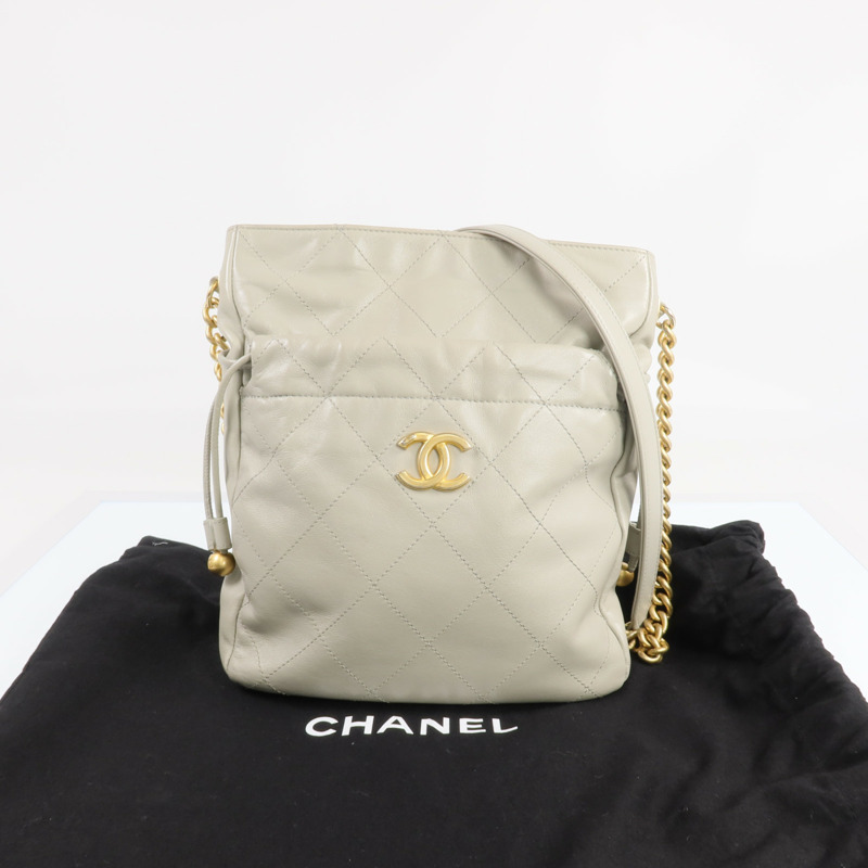 CHANEL 牛皮皮革Chain Shoulder Bag金扣鏈帶肩背袋-8