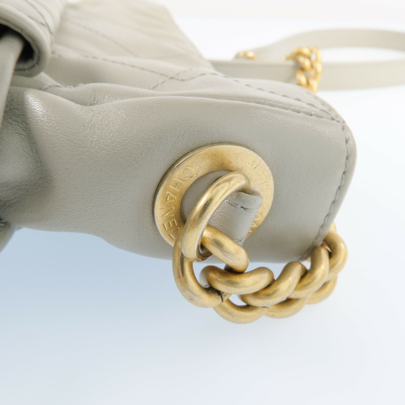 CHANEL 牛皮皮革Chain Shoulder Bag金扣鏈帶肩背袋-13