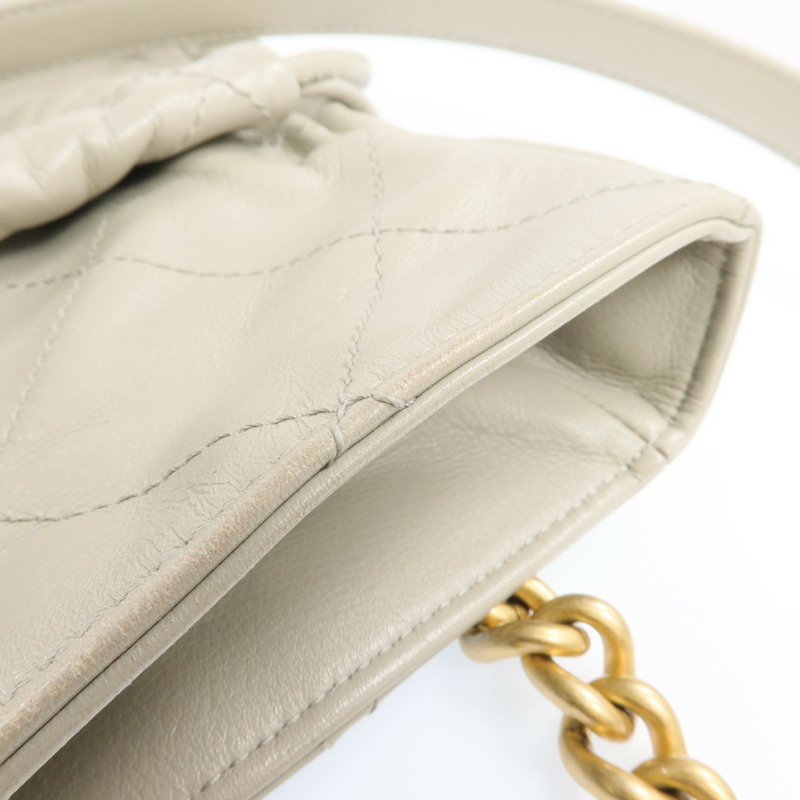 CHANEL 牛皮皮革Chain Shoulder Bag金扣鏈帶肩背袋-18