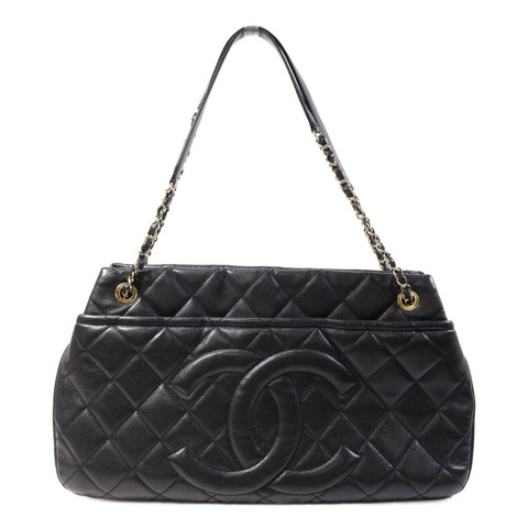 CHANEL 牛皮皮革Tote Bag金扣鏈帶肩背袋