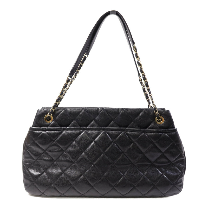 CHANEL 牛皮皮革Tote Bag金扣鏈帶肩背袋-1