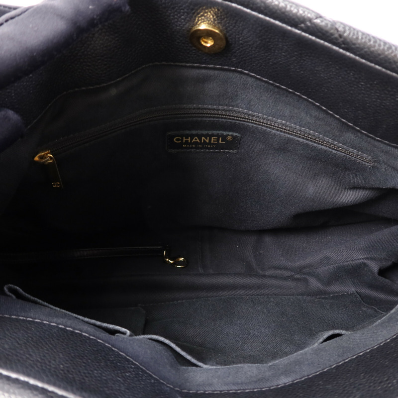 CHANEL 牛皮皮革Tote Bag金扣鏈帶肩背袋-4