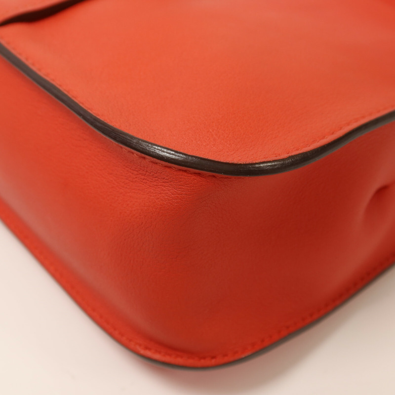 HERMES Swift皮革Mini Halzan銀扣手挽肩背兩用袋Rouge Pivoine-11