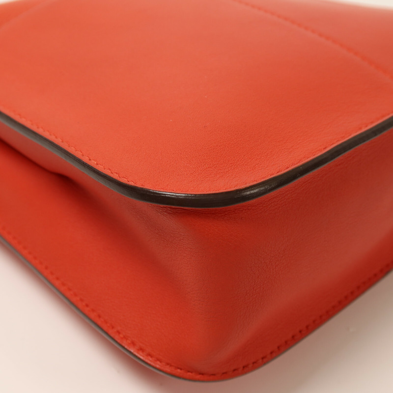 HERMES Swift皮革Mini Halzan銀扣手挽肩背兩用袋Rouge Pivoine-12