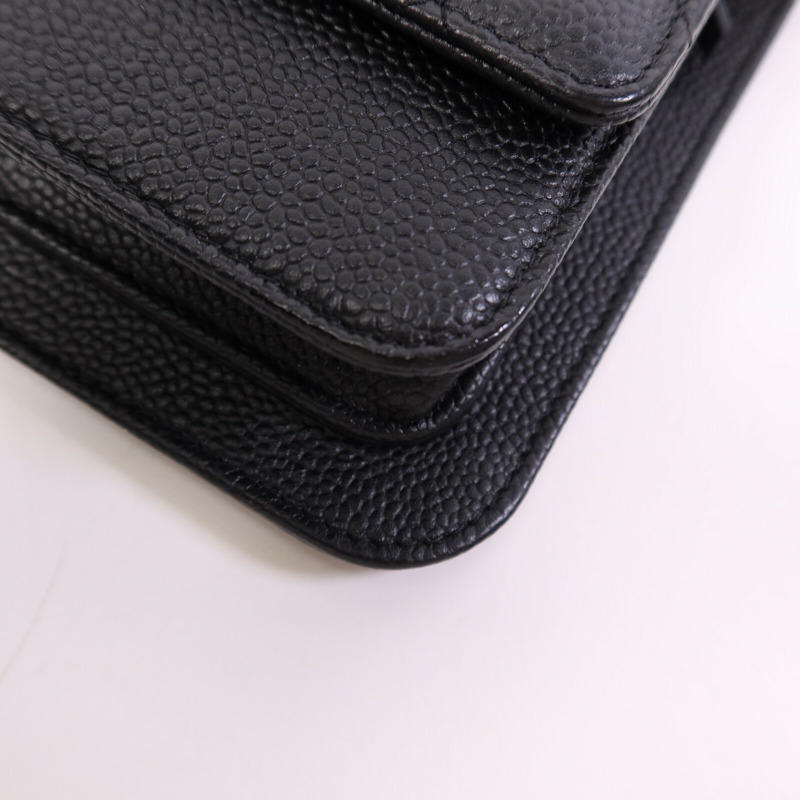 CHANEL 牛皮皮革Chain Shoulder Bag金扣鏈帶肩背袋-11