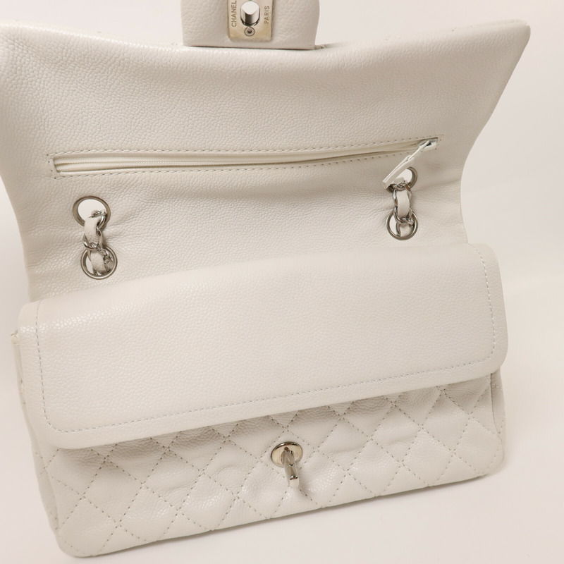 CHANEL 牛皮皮革Classic 25銀扣鏈帶肩背袋-5