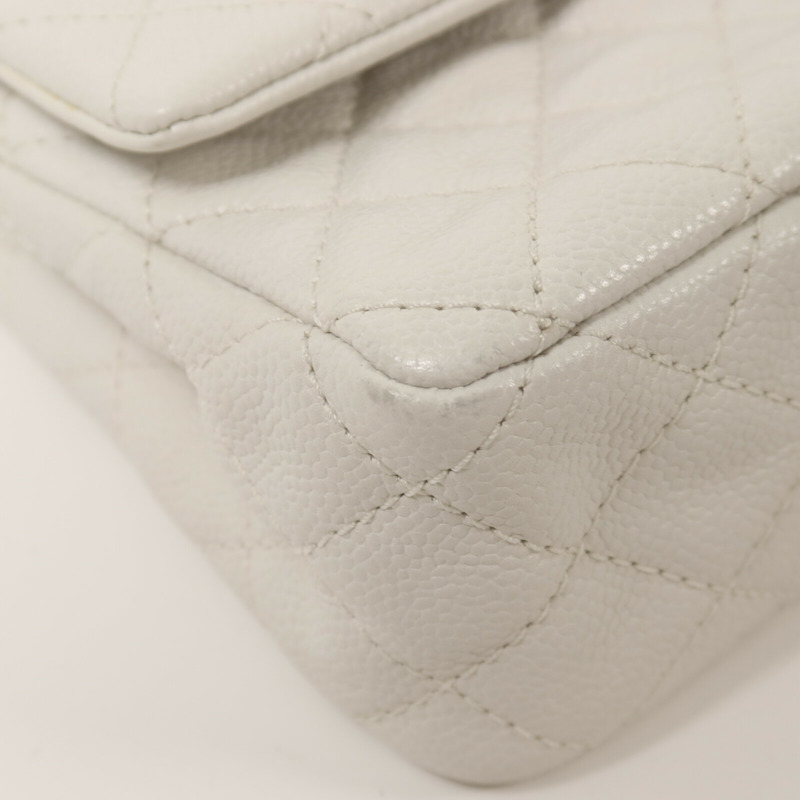 CHANEL 牛皮皮革Classic 25銀扣鏈帶肩背袋-11