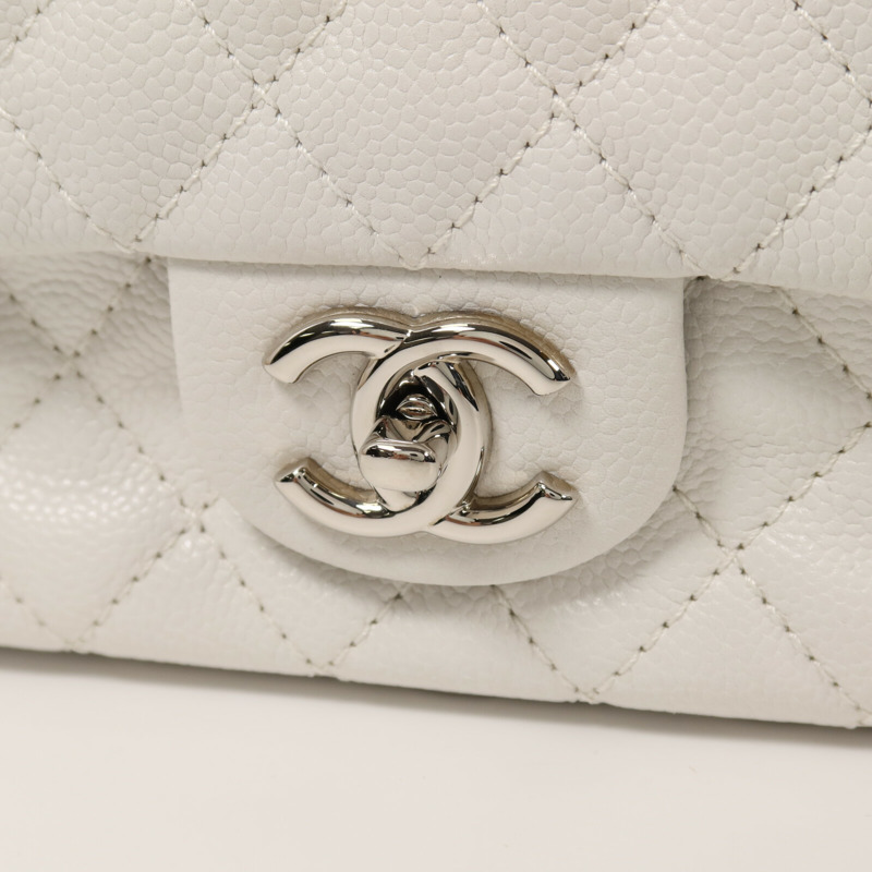 CHANEL 牛皮皮革Classic 25銀扣鏈帶肩背袋-15