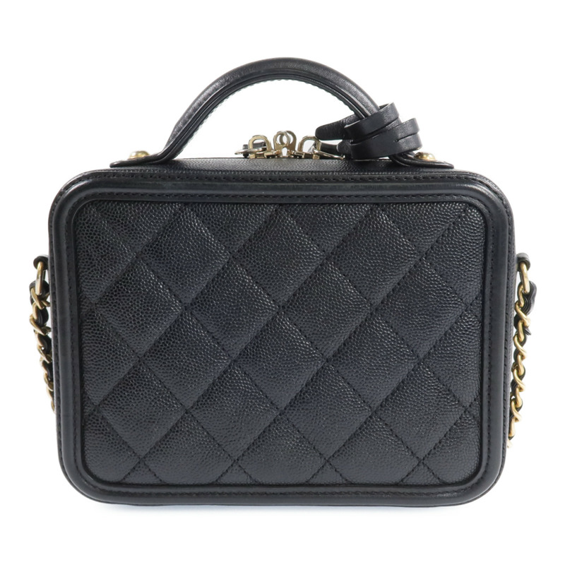 CHANEL 牛皮皮革Vanity Case金扣手挽肩背兩用袋-2