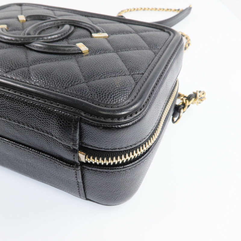 CHANEL 牛皮皮革Vanity Case金扣手挽肩背兩用袋-8