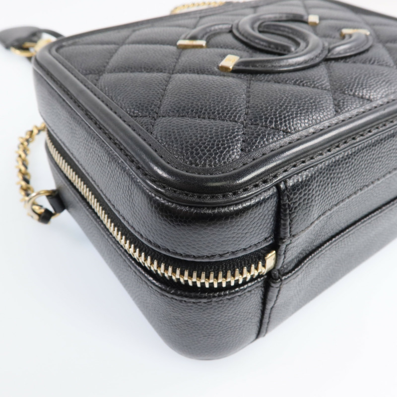 CHANEL 牛皮皮革Vanity Case金扣手挽肩背兩用袋-9