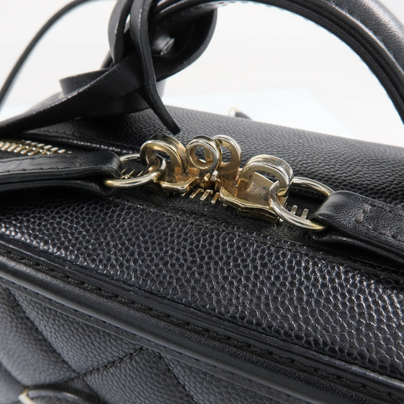 CHANEL 牛皮皮革Vanity Case金扣手挽肩背兩用袋-13