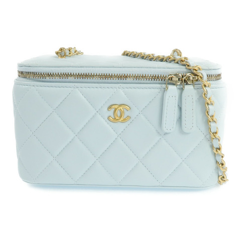 CHANEL 羊皮皮革Vanity Case金扣鏈帶肩背袋