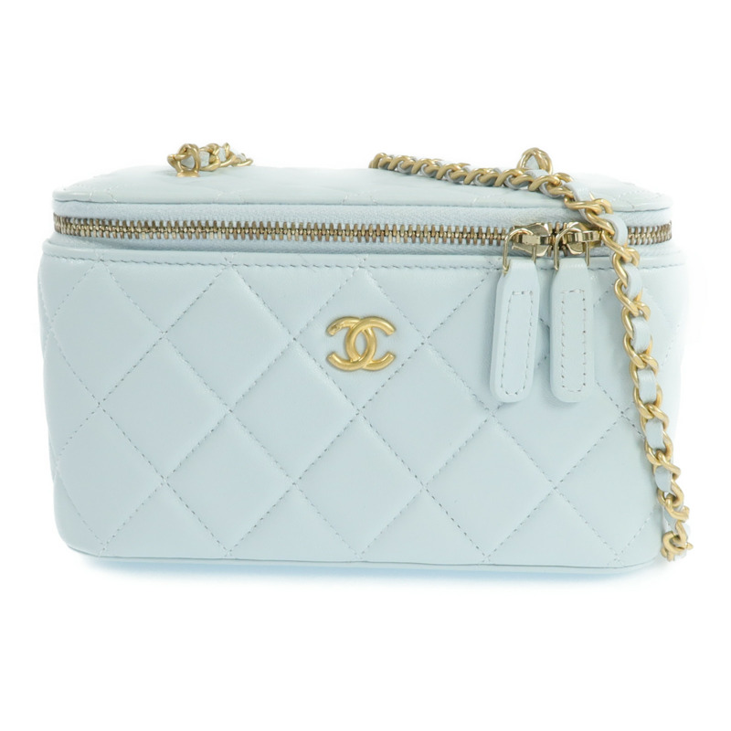 CHANEL 羊皮皮革Vanity Case金扣鏈帶肩背袋-0