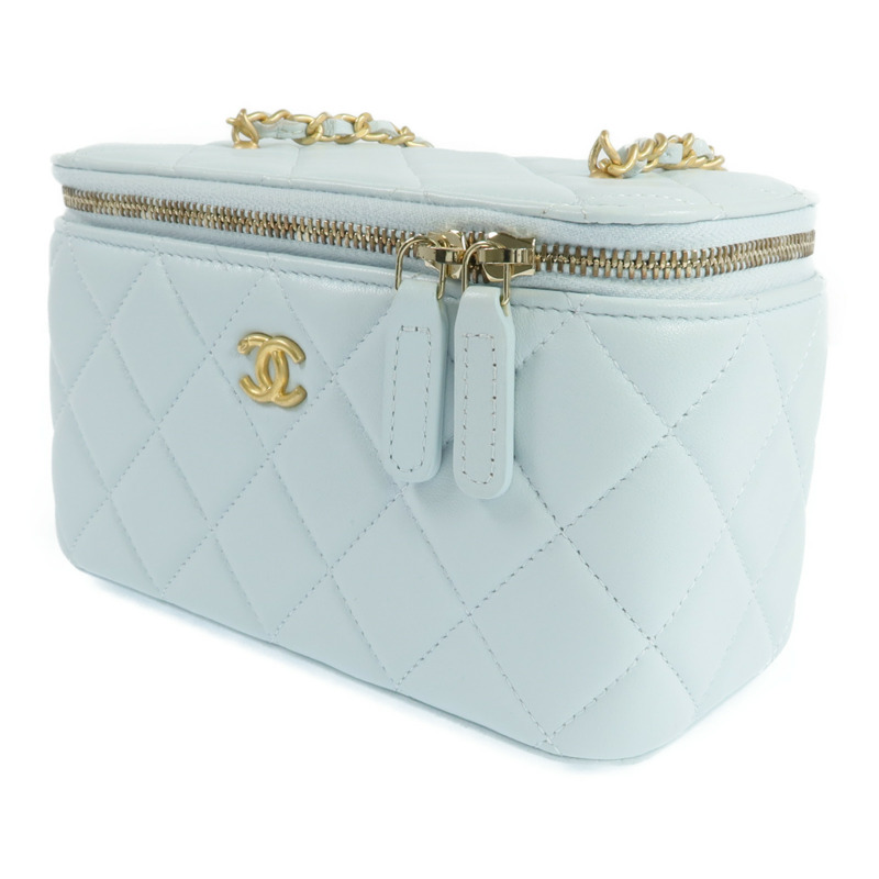 CHANEL 羊皮皮革Vanity Case金扣鏈帶肩背袋-1