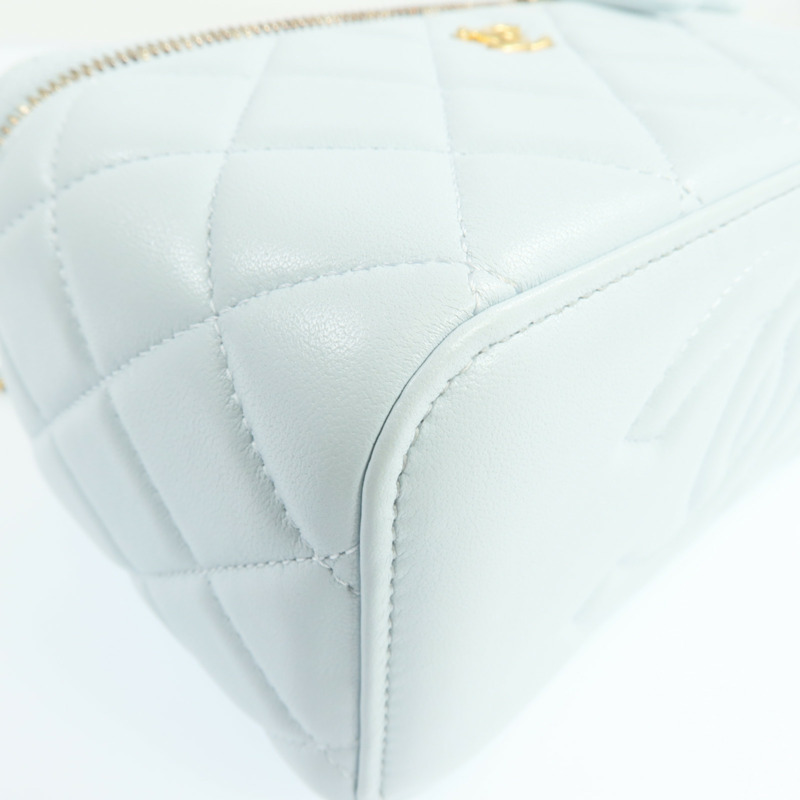 CHANEL 羊皮皮革Vanity Case金扣鏈帶肩背袋-13