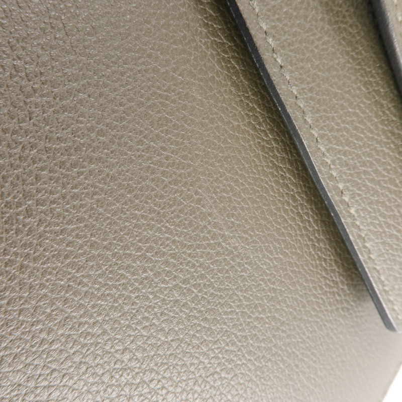 HERMES Evercolor皮革Kelly Depeches 25銀扣手拿包Vert Maquies-14