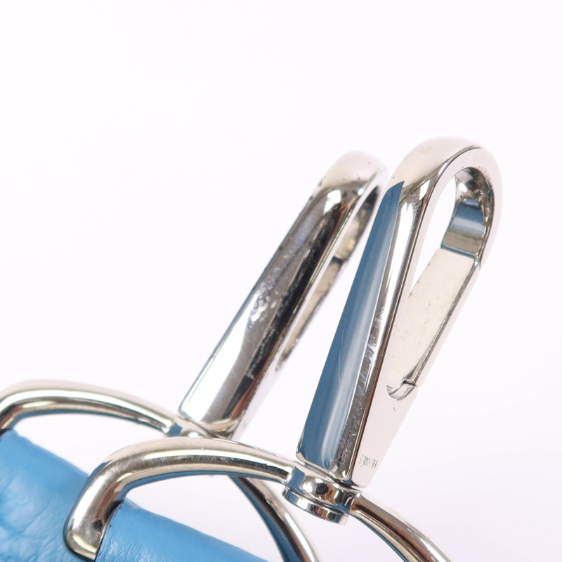 HERMES Clemence皮革Jypesiere 34銀扣肩背袋Turquoise-6