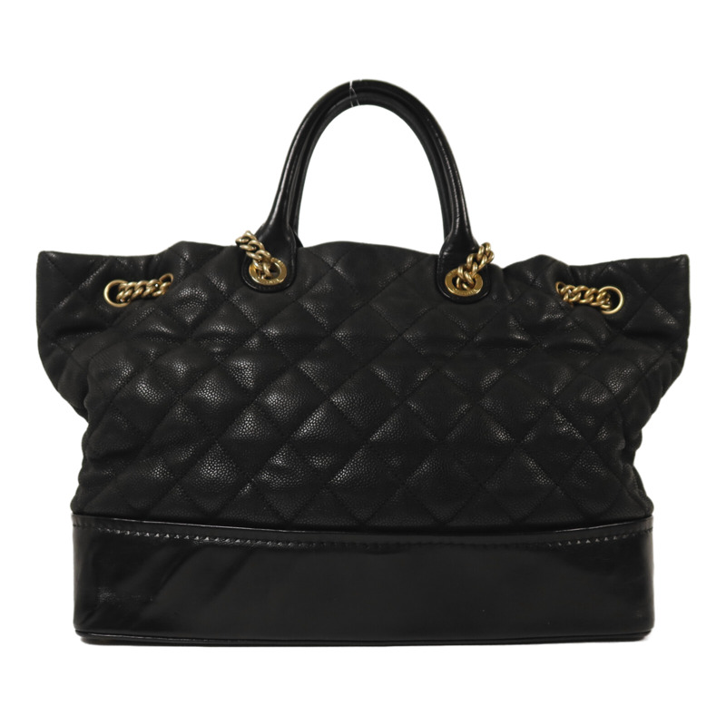 CHANEL 牛皮皮革2 Way Shoulder金扣鏈帶手挽肩背兩用-1