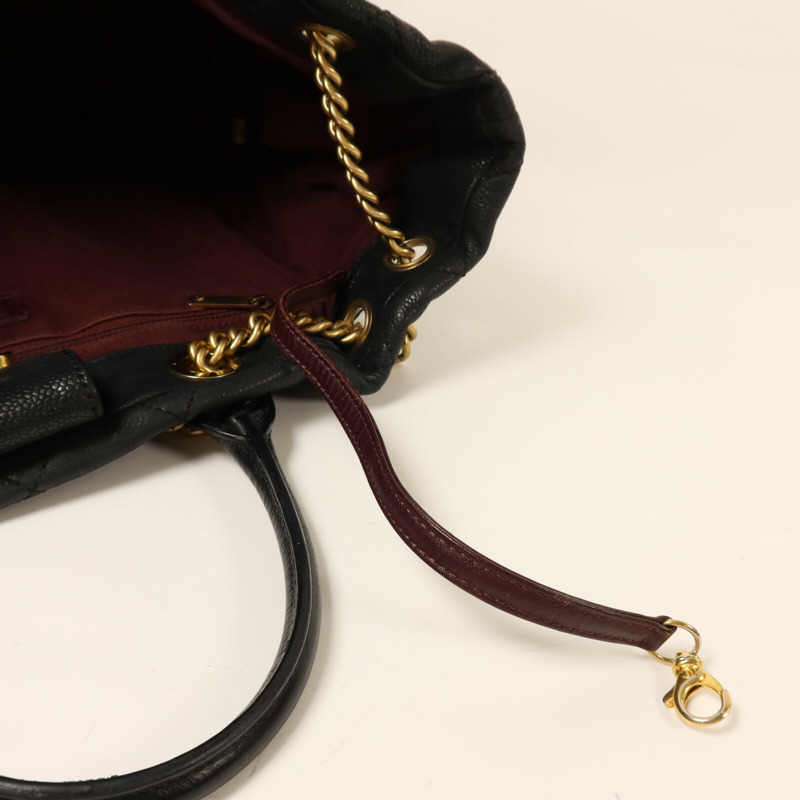 CHANEL 牛皮皮革2 Way Shoulder金扣鏈帶手挽肩背兩用-13