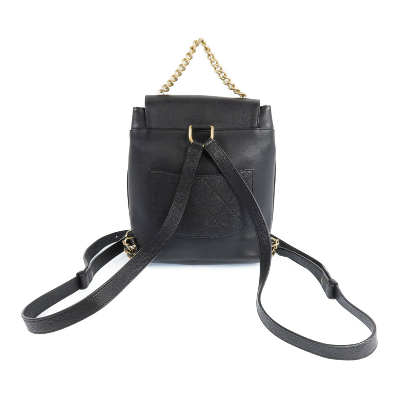 CHANEL 牛皮皮革Backpack金扣背包-2