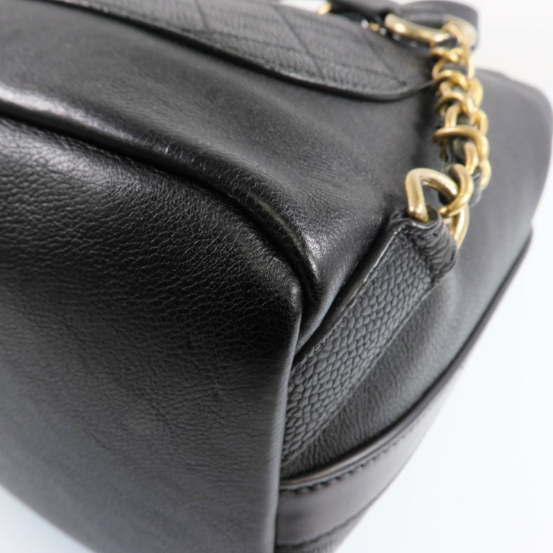 CHANEL 牛皮皮革Backpack金扣背包-12