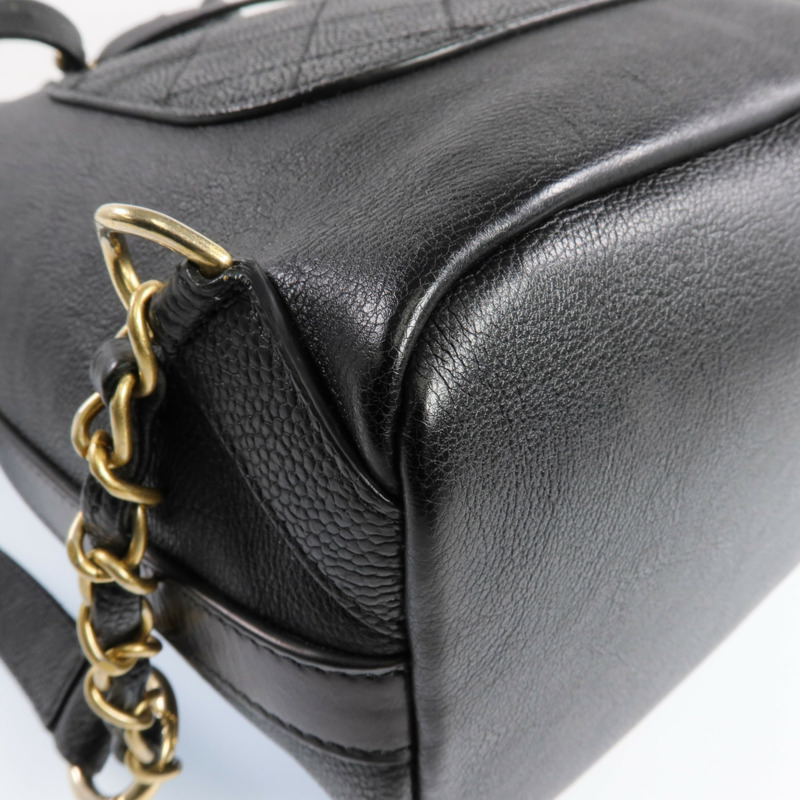 CHANEL 牛皮皮革Backpack金扣背包-13