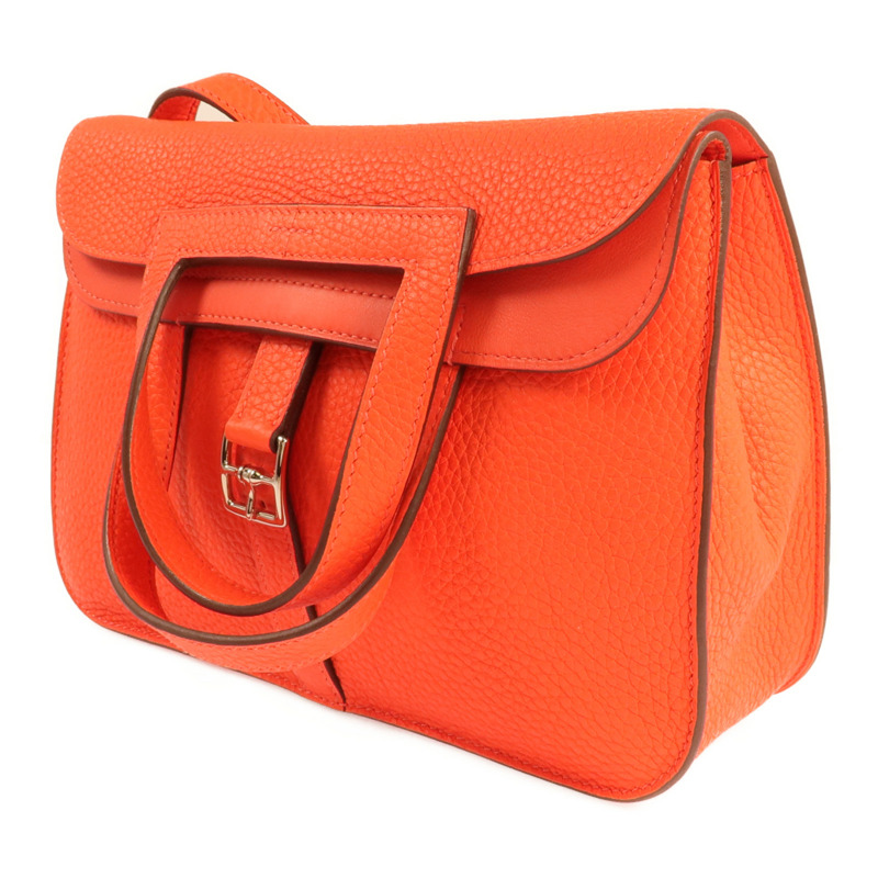 HERMES Clemence皮革Halzan 25銀扣兩用手挽肩背包-1