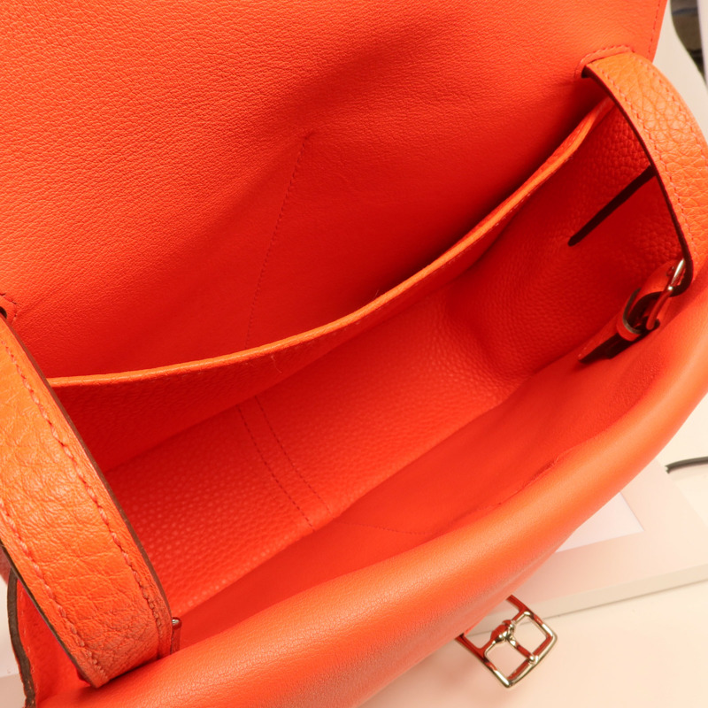HERMES Clemence皮革Halzan 25銀扣兩用手挽肩背包-4