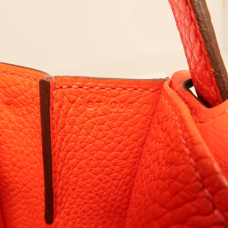 HERMES Clemence皮革Halzan 25銀扣兩用手挽肩背包-6