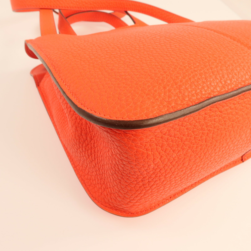 HERMES Clemence皮革Halzan 25銀扣兩用手挽肩背包-13