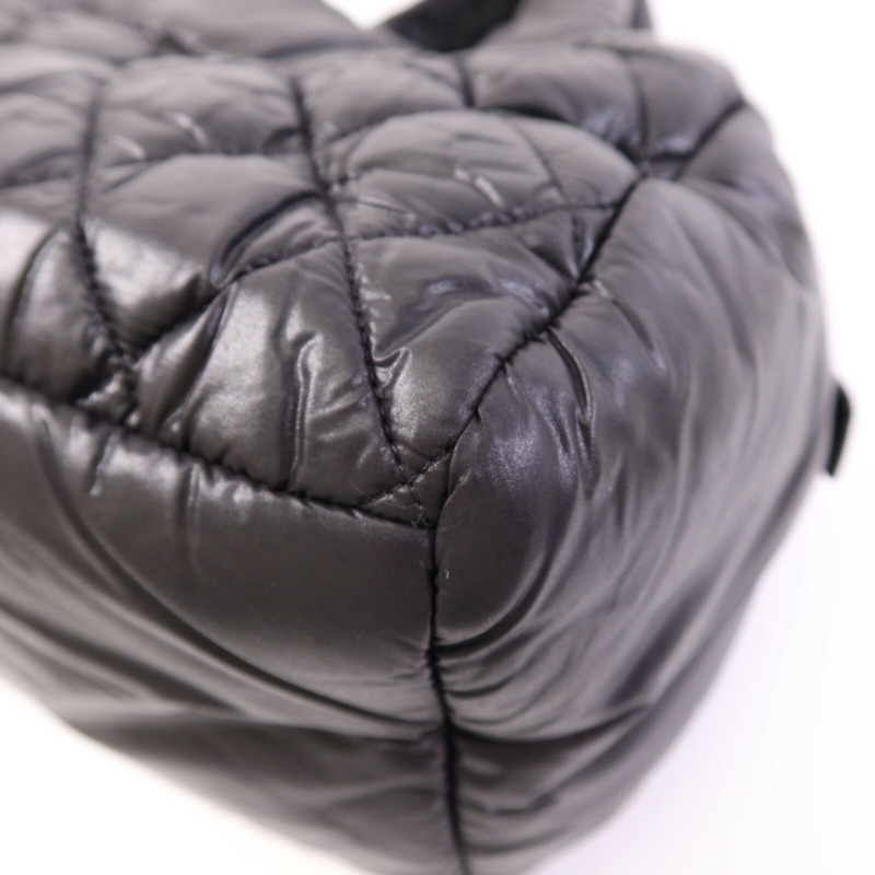 CHANEL 尼龍Coco Cocoon Small銀扣手挽袋-11