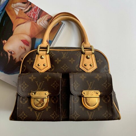 🎉近九成新✨經典不敗款 LV 經典花紋烏瑪舒曼手提包