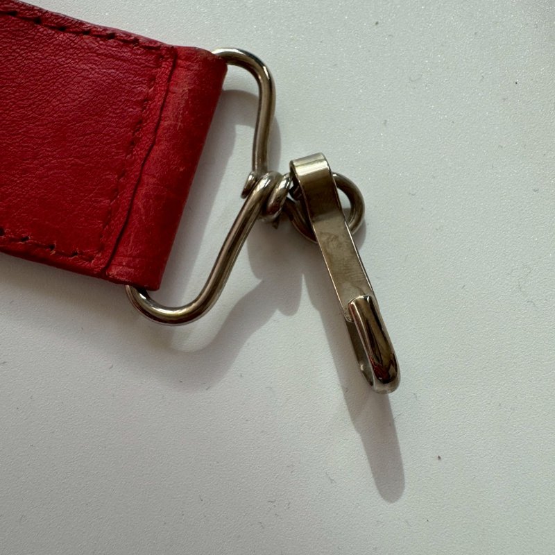 ✨外出無腦帶 BALENCIAGA 紅色皮革鉚釘機車包-30