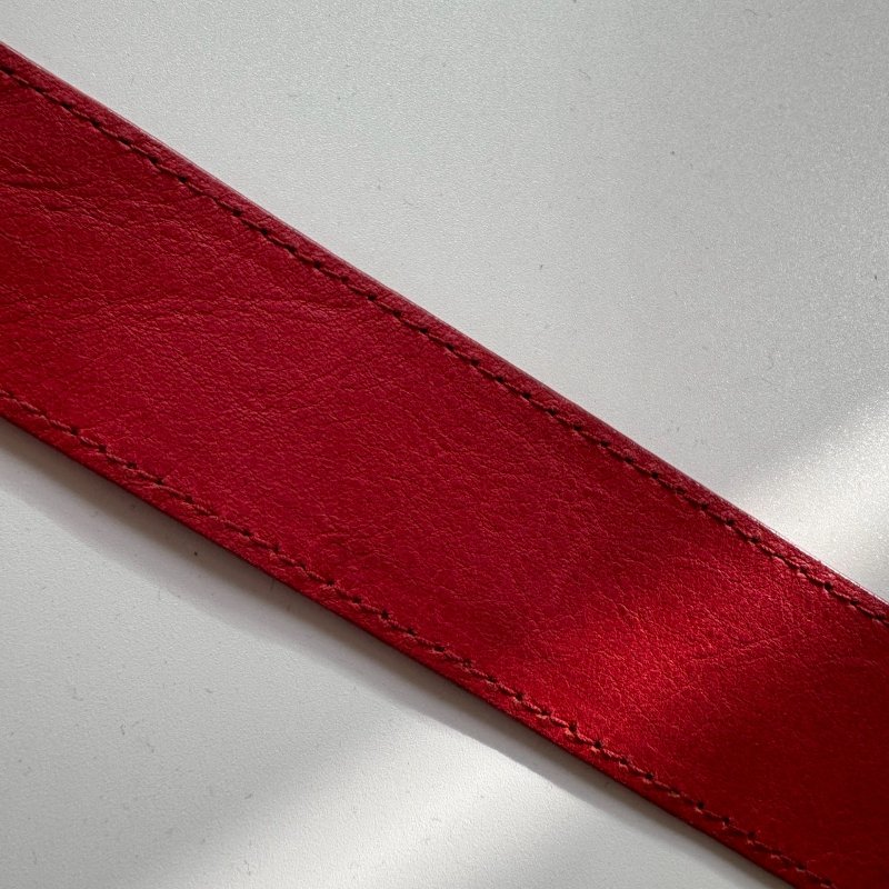 ✨外出無腦帶 BALENCIAGA 紅色皮革鉚釘機車包-41