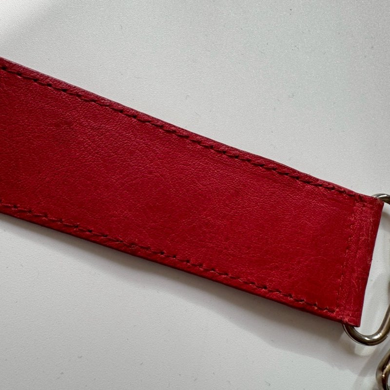 ✨外出無腦帶 BALENCIAGA 紅色皮革鉚釘機車包-42