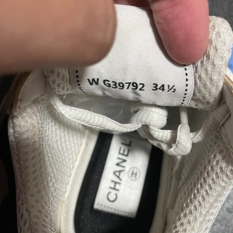 Chanel金角大王運動鞋香奈兒雙C休閒鞋 白金色 34.5碼-5