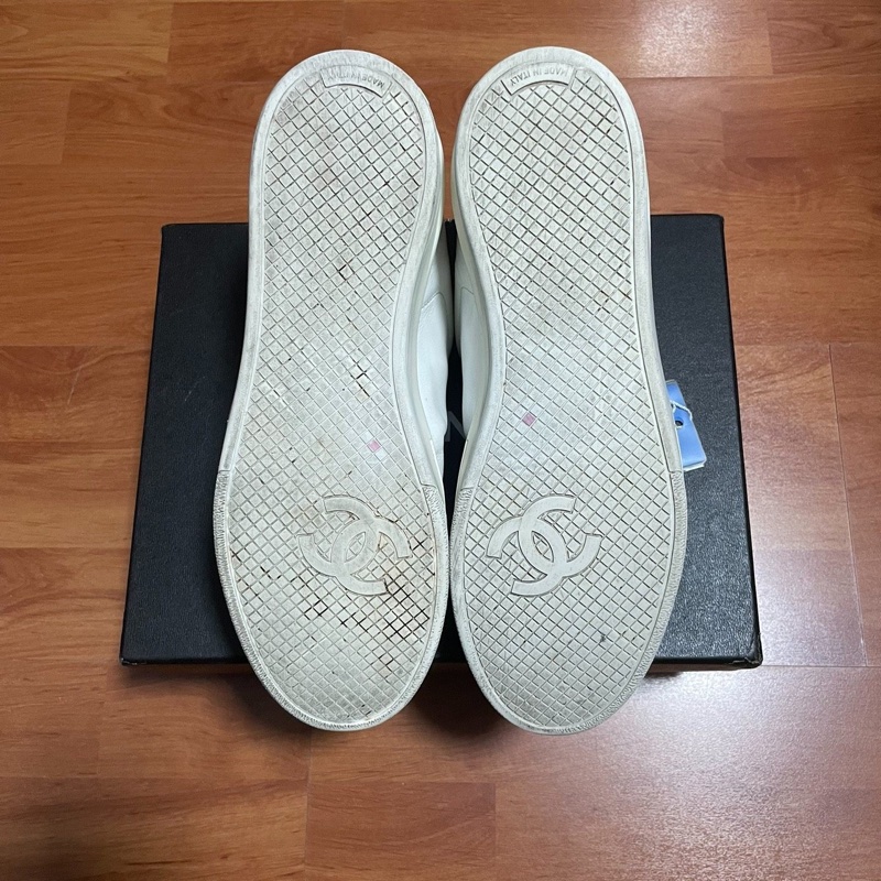 Chanel正品香奈兒低幫牛皮小白鞋 白色女款38.5碼-5