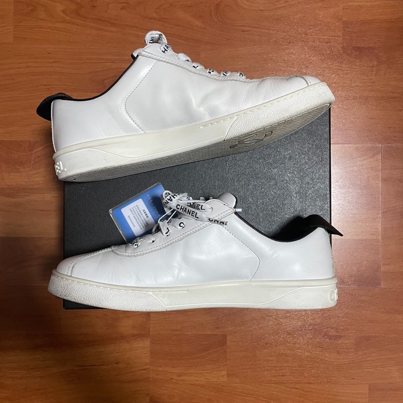 Chanel正品香奈兒低幫牛皮小白鞋 白色女款38.5碼-6