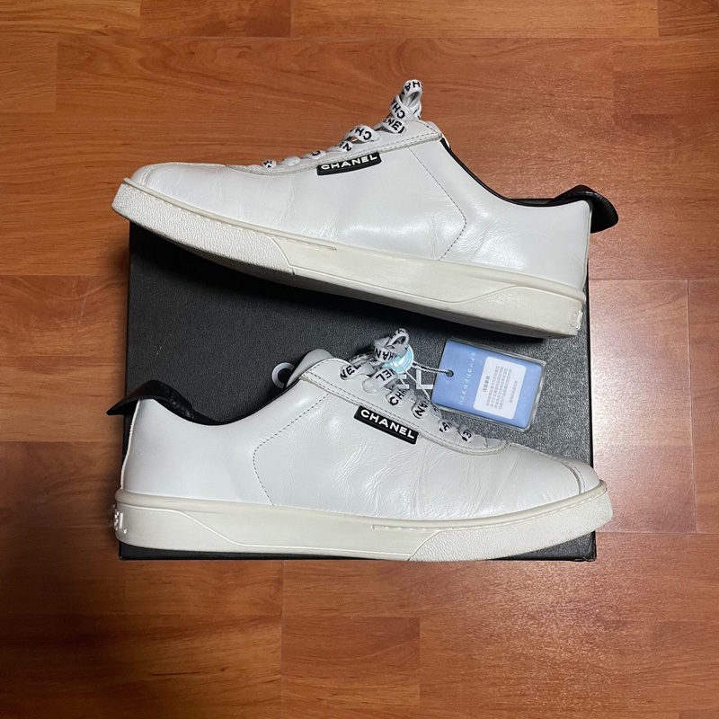 Chanel正品香奈兒低幫牛皮小白鞋 白色女款38.5碼-7