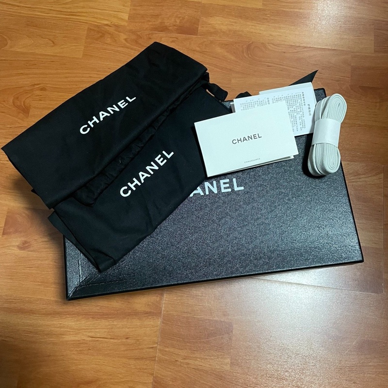 Chanel正品香奈兒雙c徽標 低幫板鞋 女款 粉白 36.5碼-7